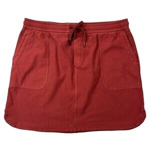 Athleta Farallon Skirt‎ Women's Large Rust Red Elastic Waist Draw String Pockets